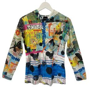 Inoah Express Hooded Pullover Mesh Artsy Avantgarde Lightweight Top Pristine SM